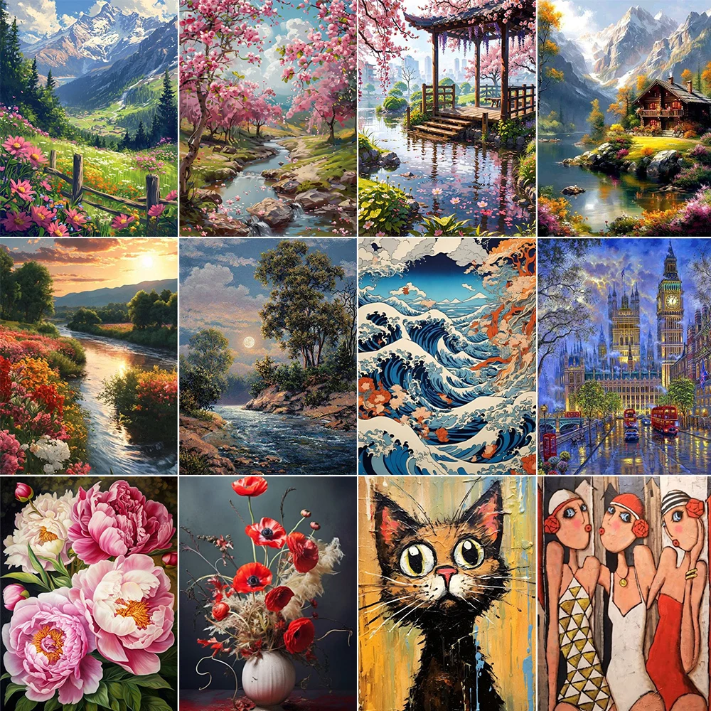

Adults Acrylic Paint Painting By Numbers Landscape Digital Picture Number Drawing On Canvas Wall Art For Living Room Home Decor