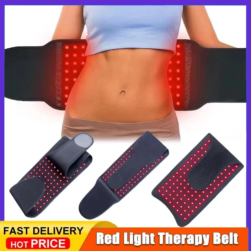 

2025 Новый пояс для терапии красным светом с 120 светодиодами для кровообращения, релаксации, облегчения боли, нагрева и ухода за талией