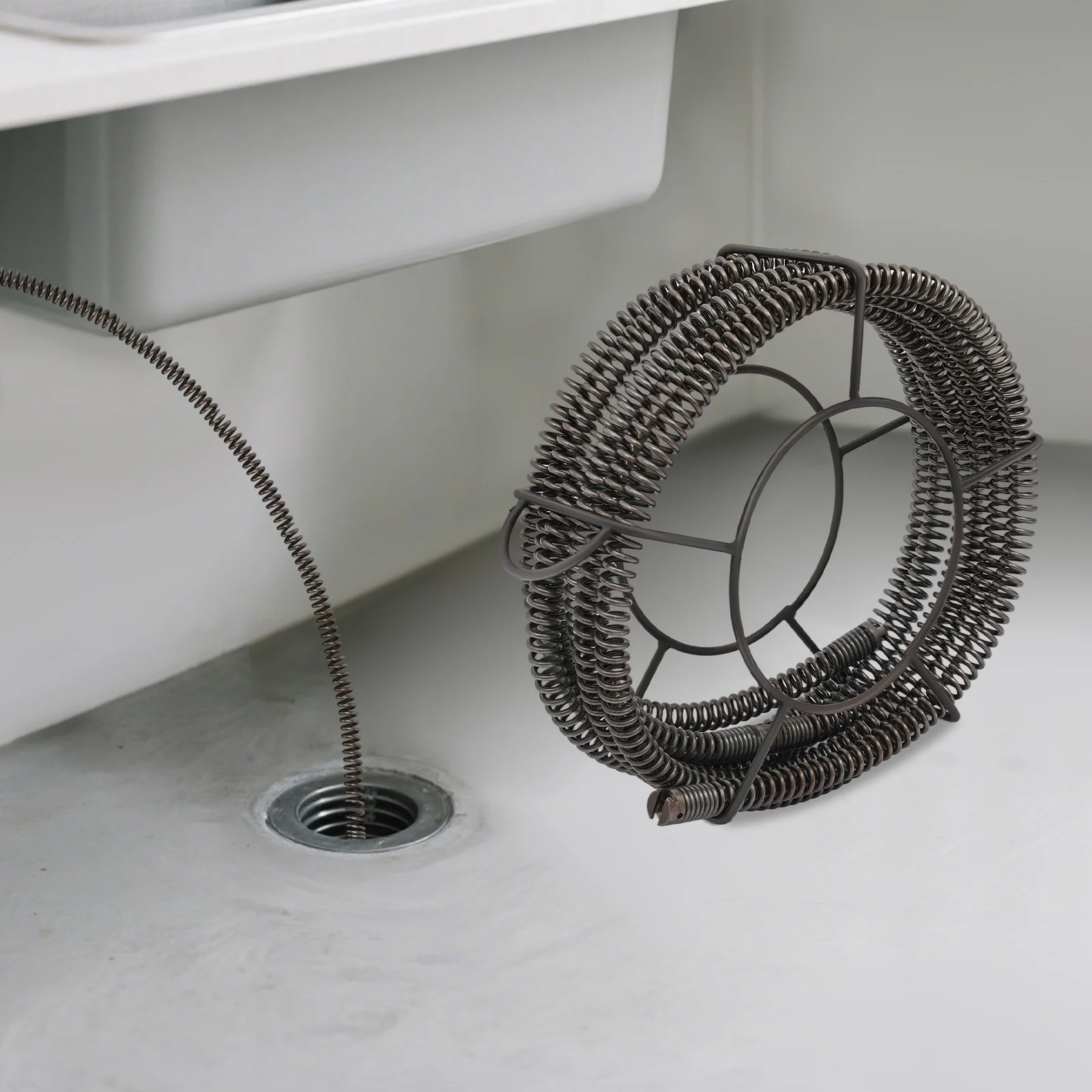 Déclencheur d'égout de 22mm 7m avec des spirales de nettoyage de tuyaux à ressort chiffré, ensemble de spirales de nettoyage de tuyaux pour éliminer les sabots tenaces