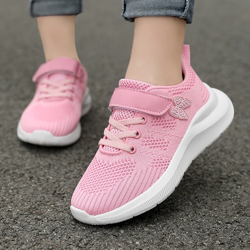 Niedliche Mädchen-Freizeitschuhe, leichte Mesh-Laufschuhe für Studenten und Kinder, flache, bequeme Wanderschuhe, rutschfest – Detail 8