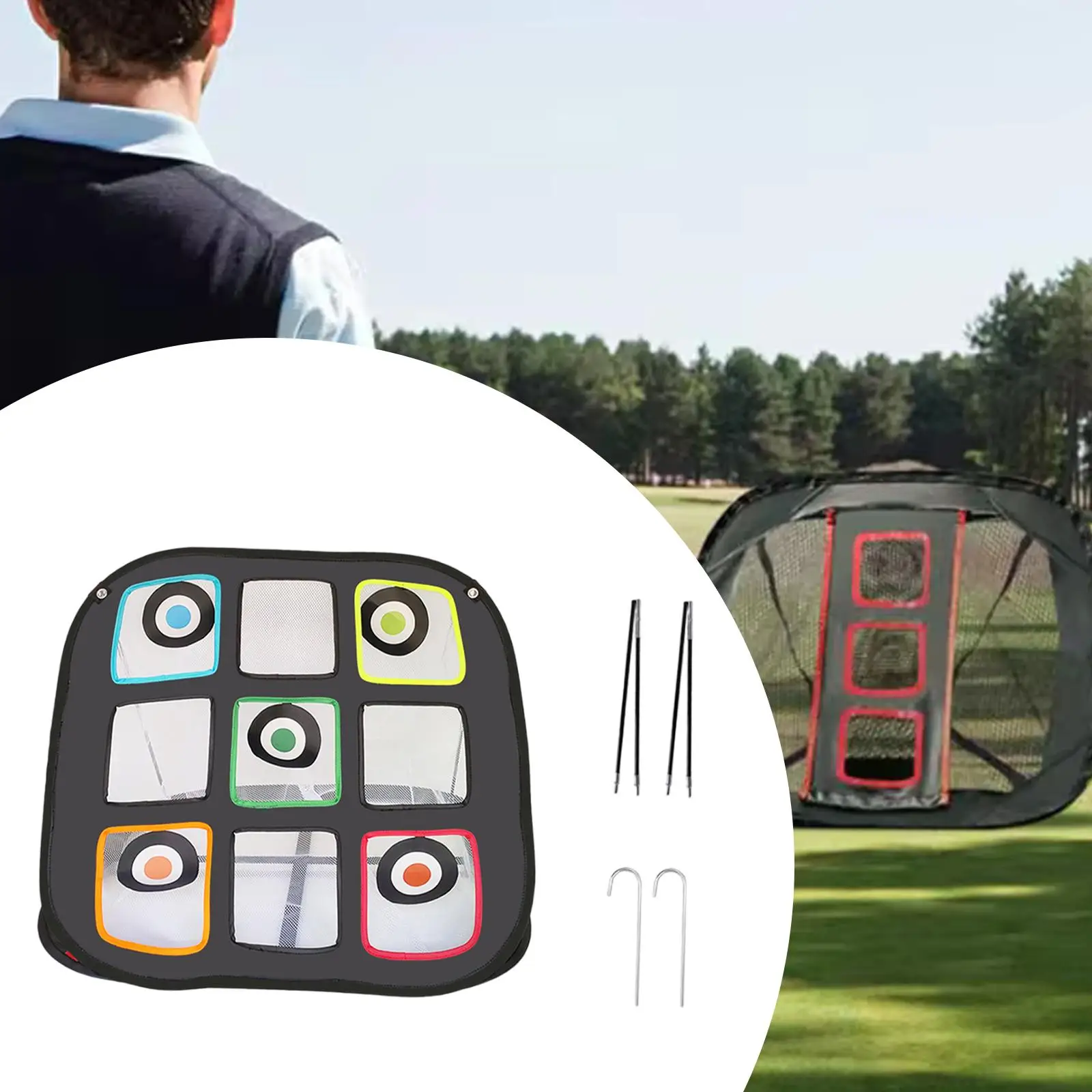 

Golf Chipping Net Easy to Install Foldable Golf Net Swing Trainer Golf Hitting Net System Golf Training Net for Swing Practice