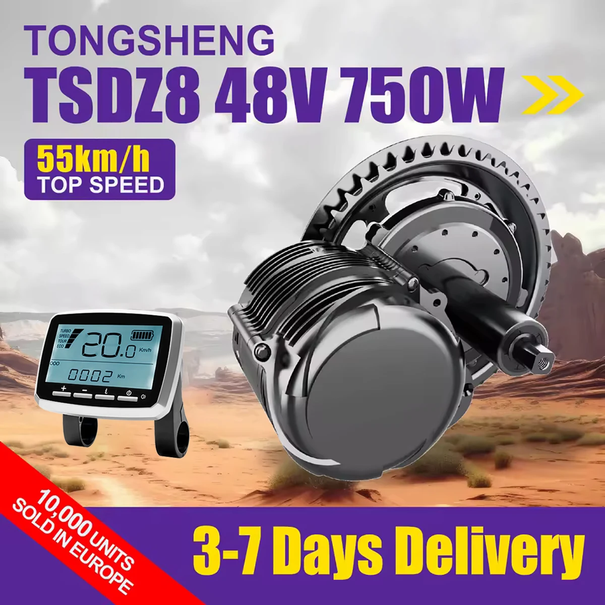 TONGSHENG TSDZ8 48V 750W TSDZ2B 48V 500W Electric Bike Mid Drive Motor Torque Sensor Ebike Conversion Kit for BB 68/73mm Bicycle