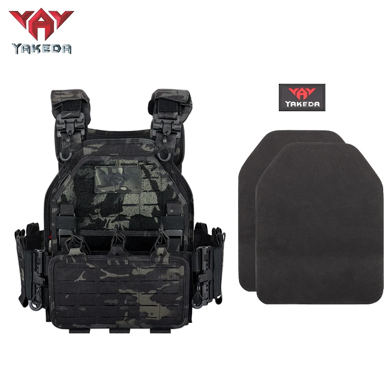 YAKEDA New Combat Vest 6094 Quick Release Lightweight Laser Cut Tactical Vest Black Gear Carry Hunting Tactical Vests