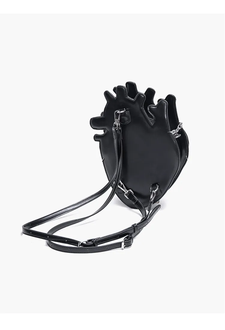 Original Bundle Chain Heart Shoulder Bag Messenger Bag Creative Goth Punk Metal Babes Bag