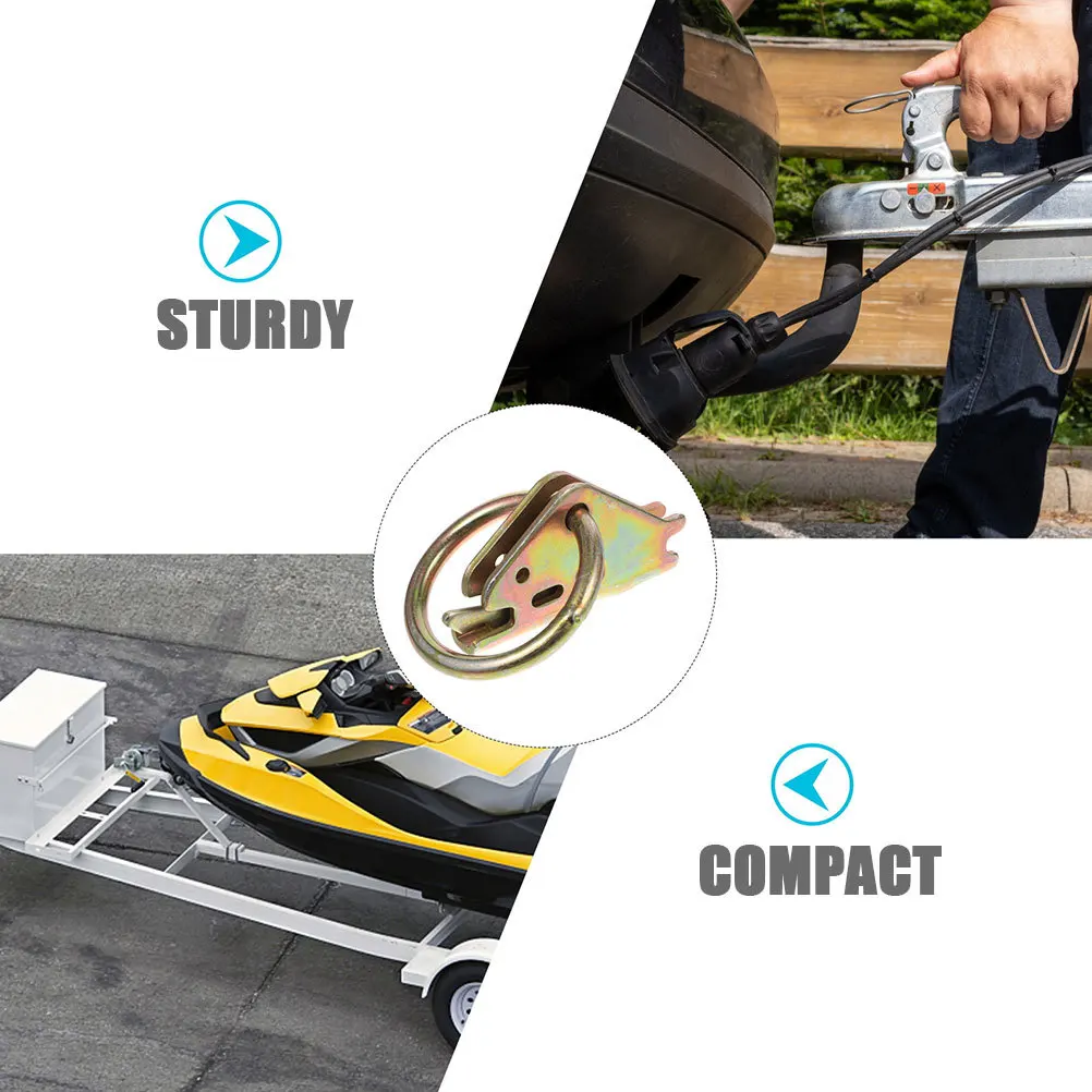 

5Pcs Tie Down Anchor Strong Weight Bearing Capacity Versatile Trailer Truck Bed Surface Mount O-Ring Tie Down Anchor