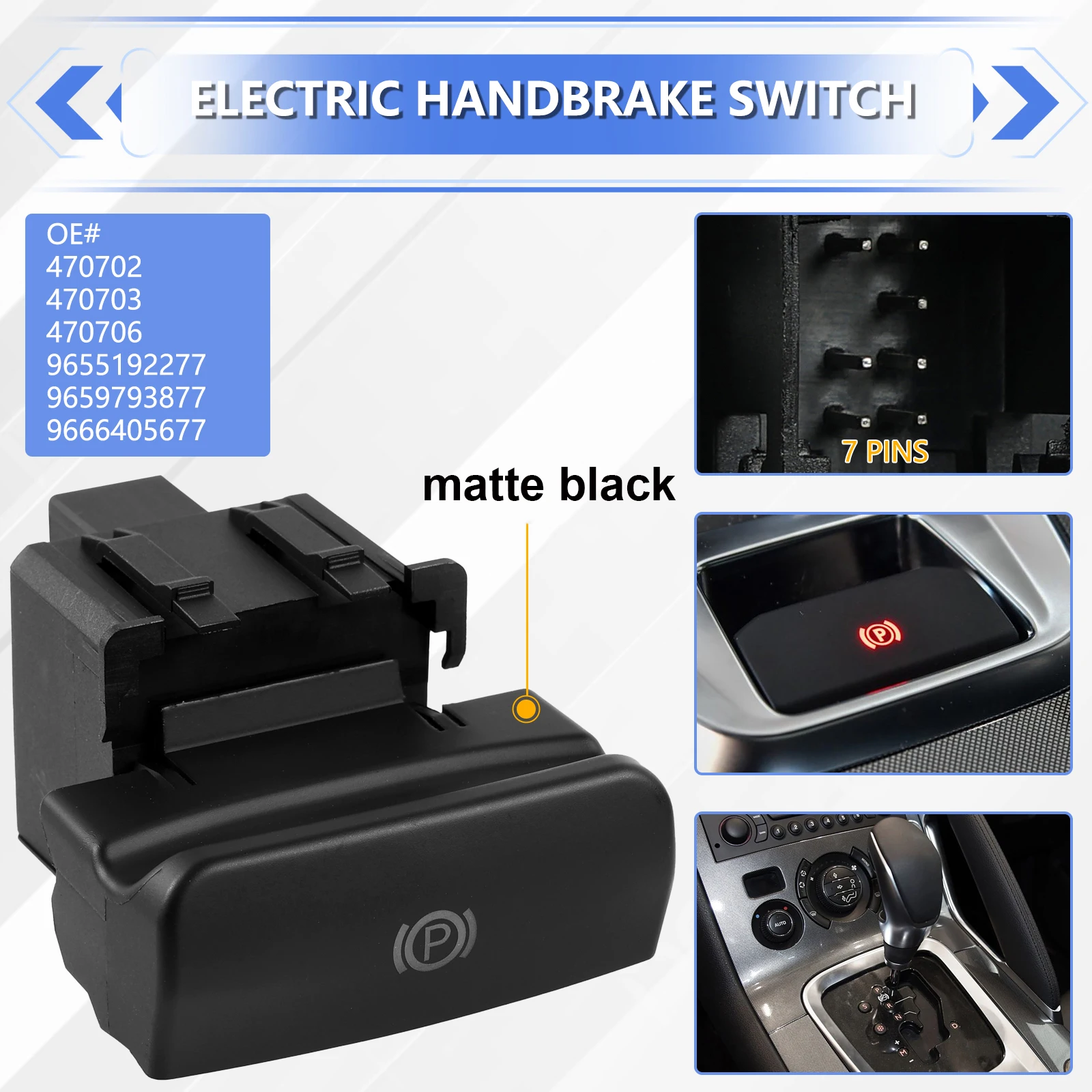 For Peugeot 3008/5008 Citroen C4 II C4 Grand DS4 Electronic Parking Brake Handbrake Control Switch P Button 470702 470703 470706