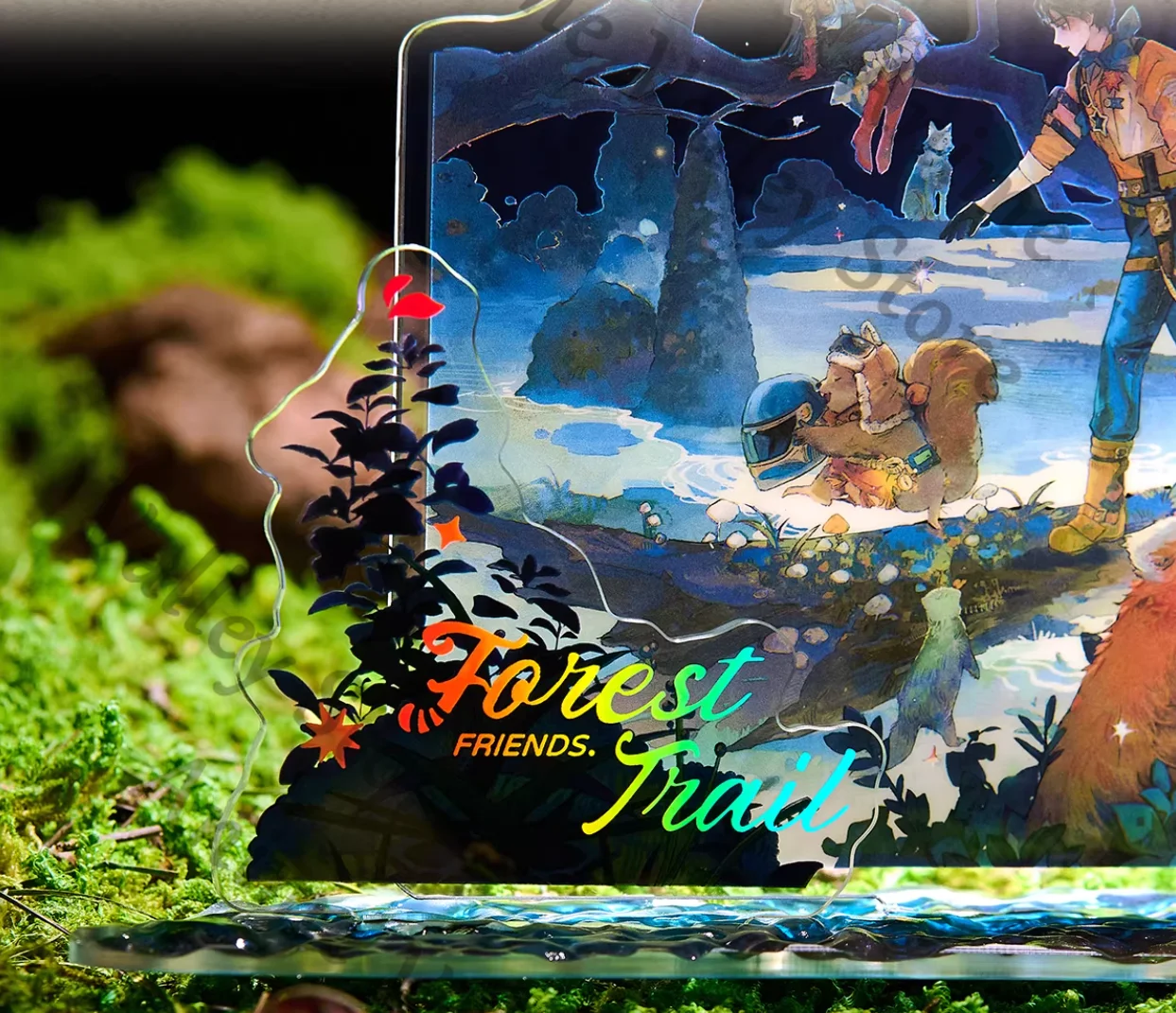 Genuine Reverse:1999 Anime Yenisei Semmelweis Cosplay Forest Night Patrol Acrylic Scene Cartoon Standing Sign Figure Stand Gift