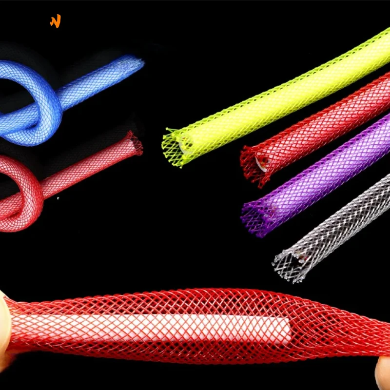 Rura ochronna na kabel USB myszy, rozmiary 3/4/6/8/10mm, rozciągliwa osłona kablowa z plecionki PET, odporna na ognie, 2-20M