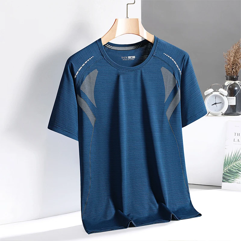 Quick Dry Sport T Shirt Men\'S 2024 Short Sleeves Summer Casual Green OverSize 3XL Top Tees GYM Tshirt Clothes