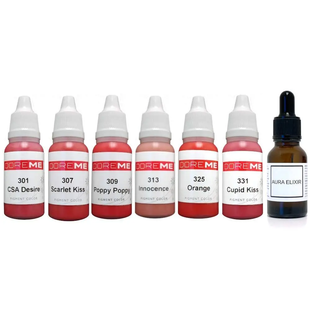 

Permanent Makeup Pigment Set Kit Ink Color Cosmetic Microblading Micropigmentation Aura Elixir Sets, Luscious Lips Set