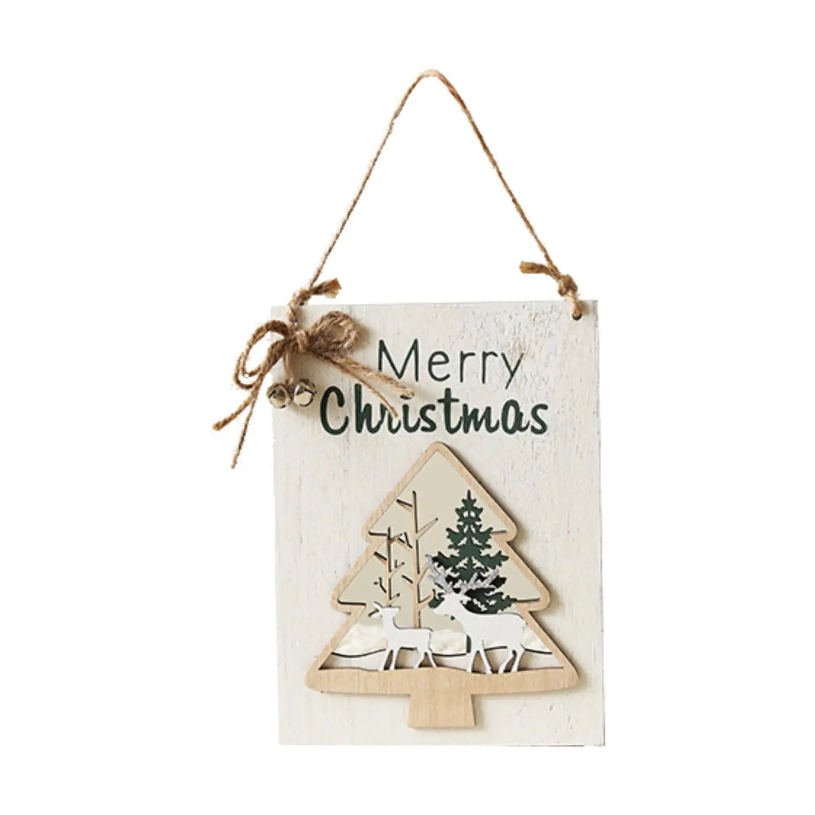 Christmas Wood Door Sign Display Christmas Ornament with Rope Door Hanger Sign Front Door Sign for Cafe Party Entryway Home Wall