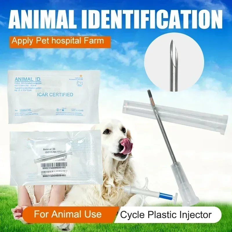 

High-quality 80pcs Separated Needle FDX-B ID Tag Animal Microchip Syringe for Pet Identification with 134.2KHz EM4305 Glass Tag