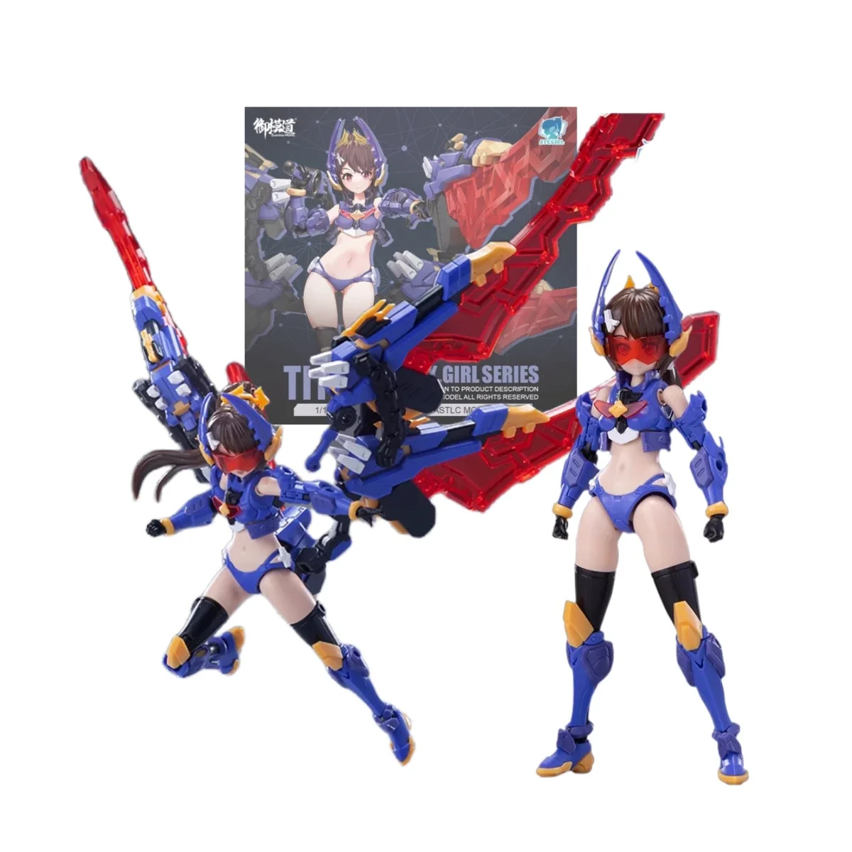 

E-Model TITANS ATKGIRL SERIES 1/12 Scale Full Action Plastic Model Kit Assembled Model Action Figure Replaceable Body Faces