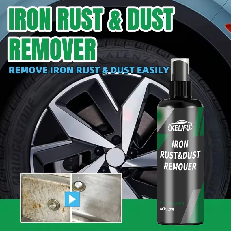 Quick-Acting Wheel Rust Remover Spray - Heavy-Duty Chemical Formula for Instant Rust & Oxidation Removal, on Car Wheel Rims, All
