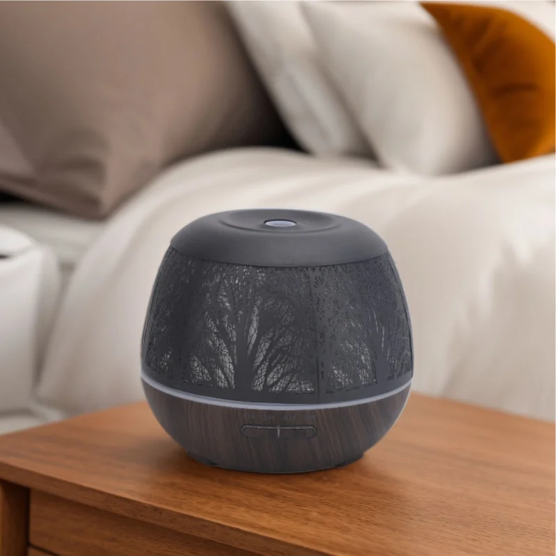 Essential Oil Diffuser With 7 Lights 400ml Ultrasound USB Retro Hollow Iron Tree Branch Aroma Diffuser Cool Mist Humidifier