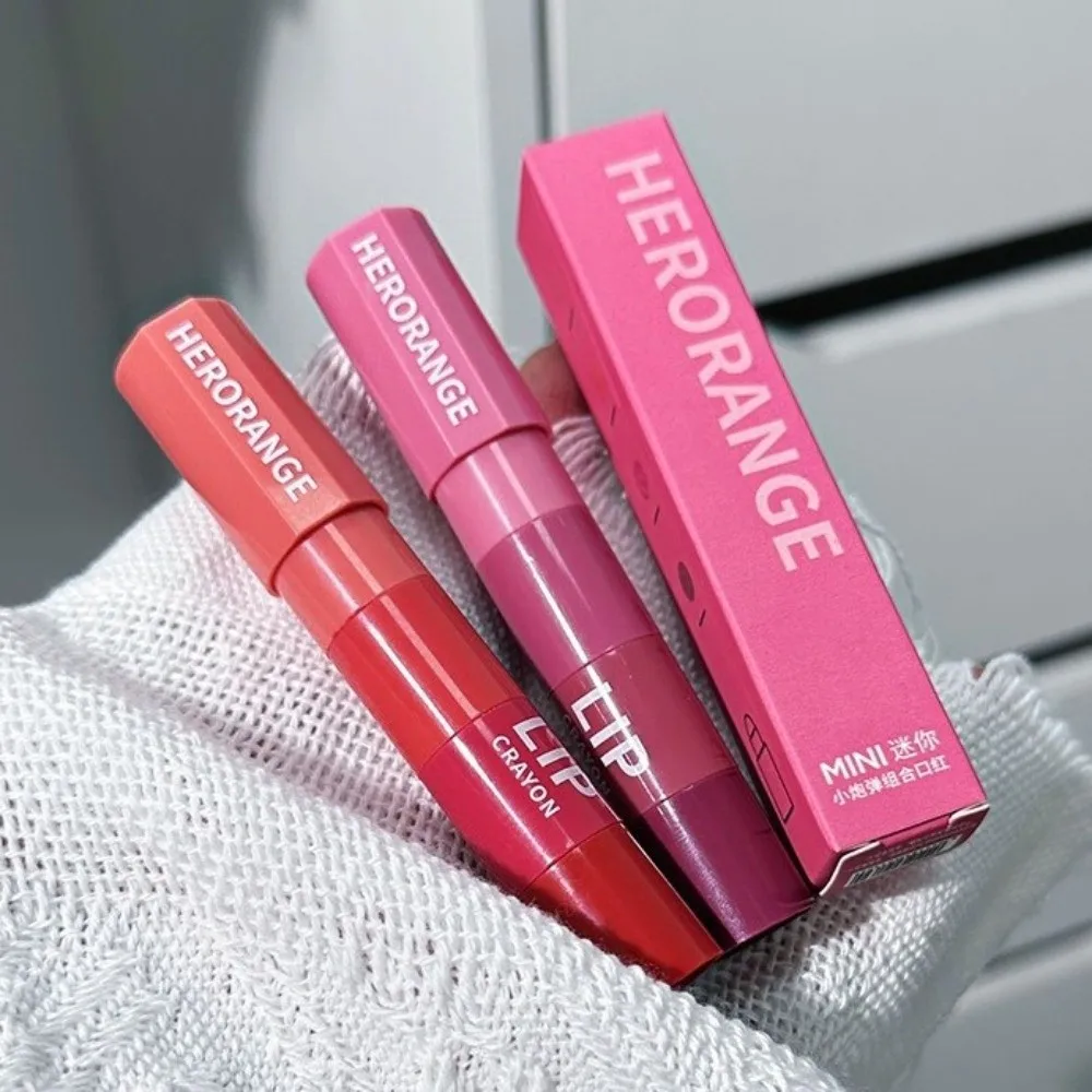 4개입 무광 미니 립스틱 세트 4가지 색상 롱래스팅 립글로스 키트 컵에 묻지 않는 자몽 레드 무광 립스틱 데일리 메이크업