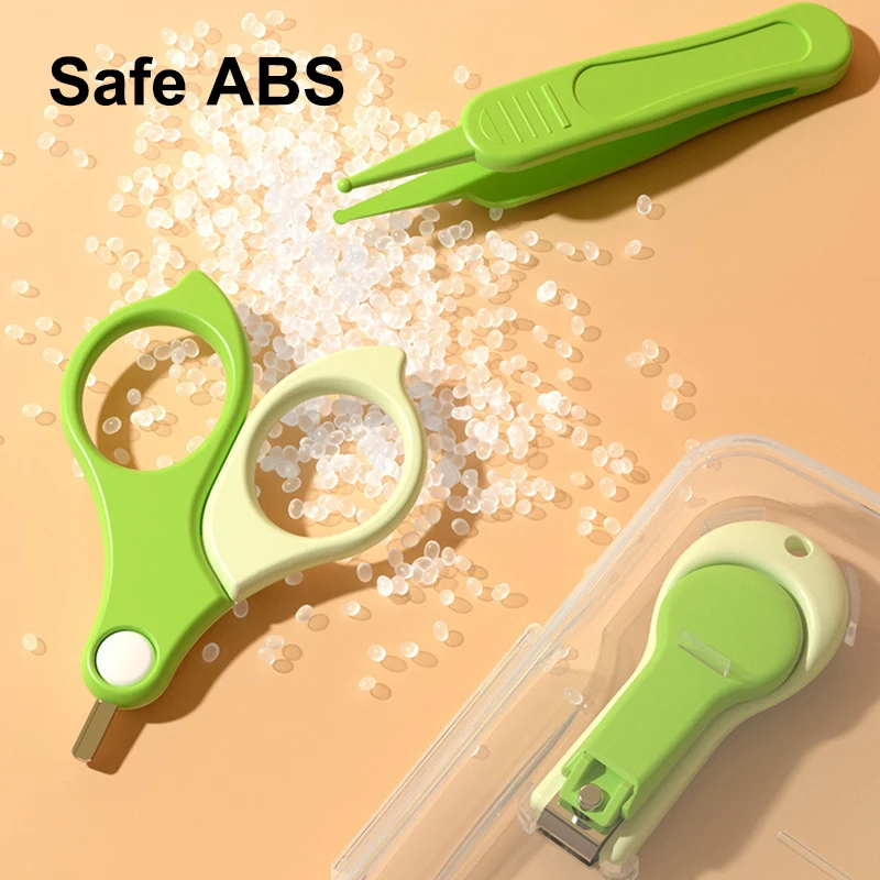 4PCS Newborn Baby Nail Scissor Baby Nail Care Tool Kid Safe Portable Nail Clipper Trimmer Tweezer With Box Children Manicure Kit