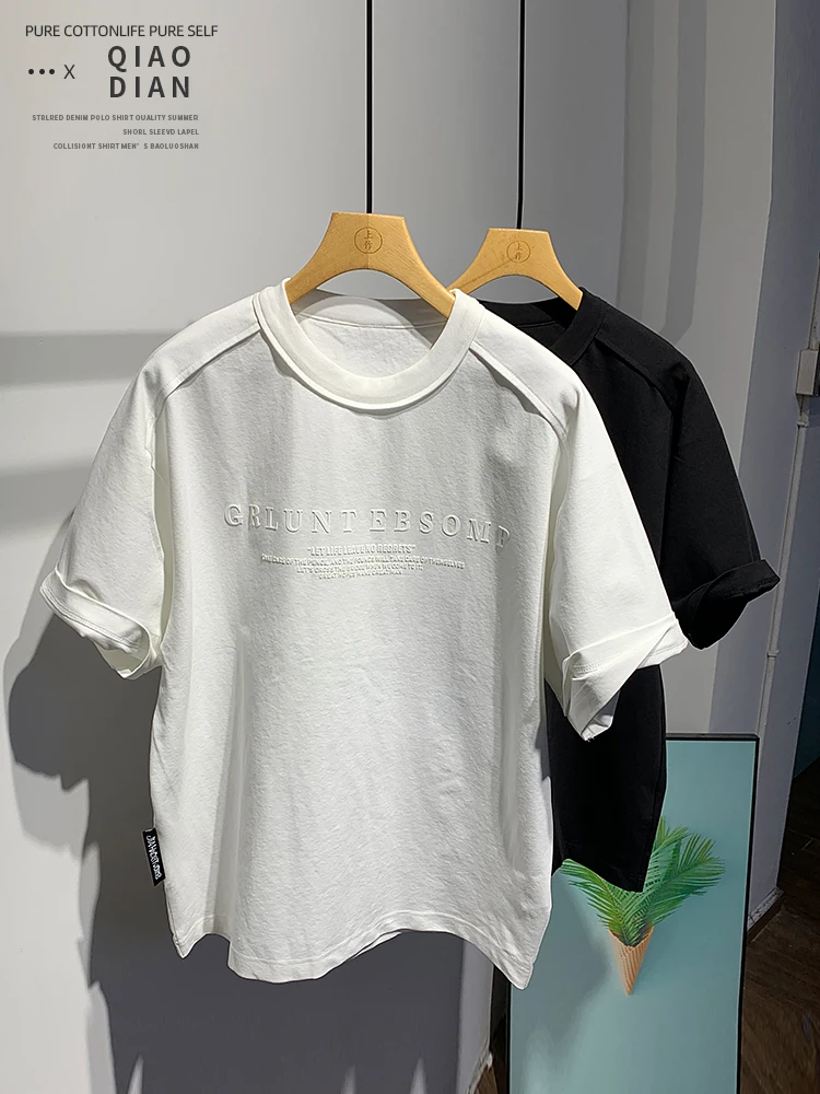 

Casual round Ne ort Sve T-irt Men's Breathable Printed Design Faionable Summer Personali Loose Fit Youth Trend