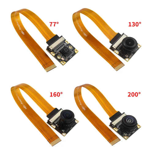 Imagen 2 del producto Cámara Raspberry Pi 5 de 8MP, chip de sensor IMX219, interfaz CSI 77 °   130 °   160 °   200 °   Cámara Webcam para Raspberry Pi 5 Zero W 2W