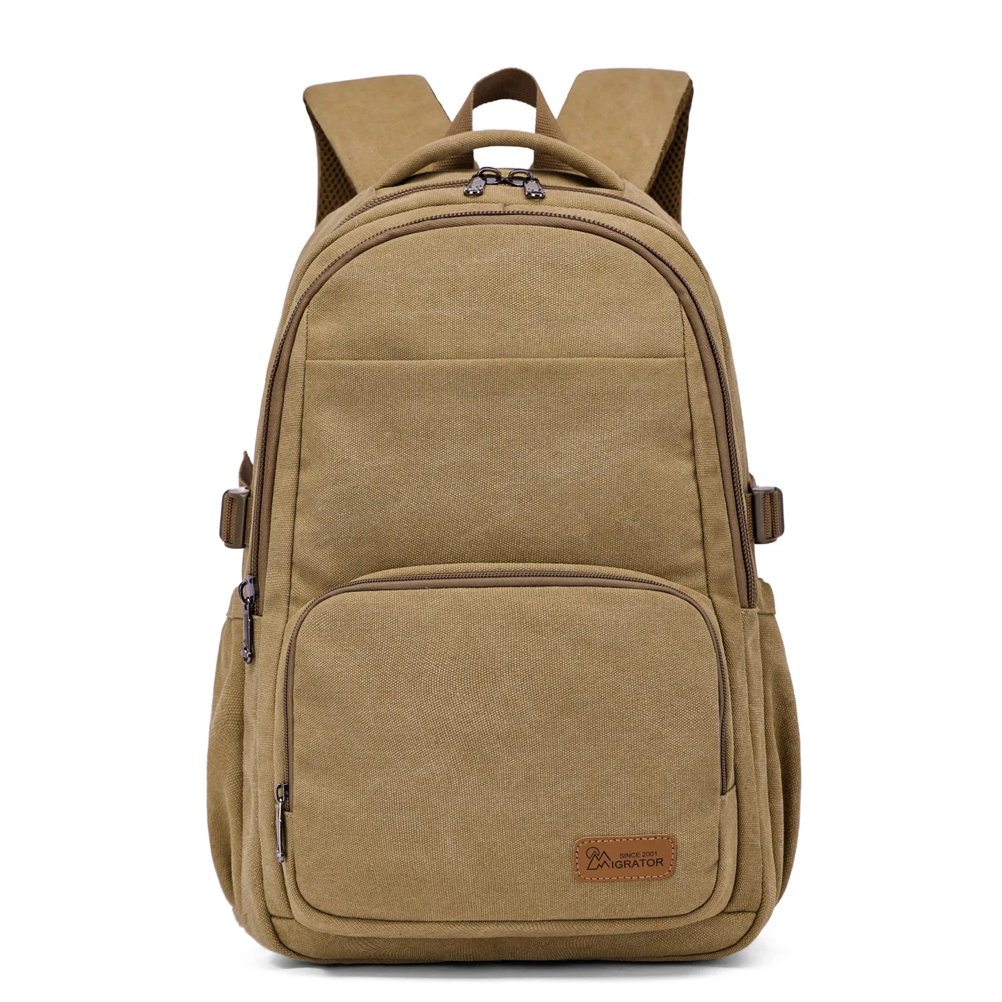 

Wear-resistant canvas men's backpack simple women's travel backpack multi-pocket waterproof student schoolbag