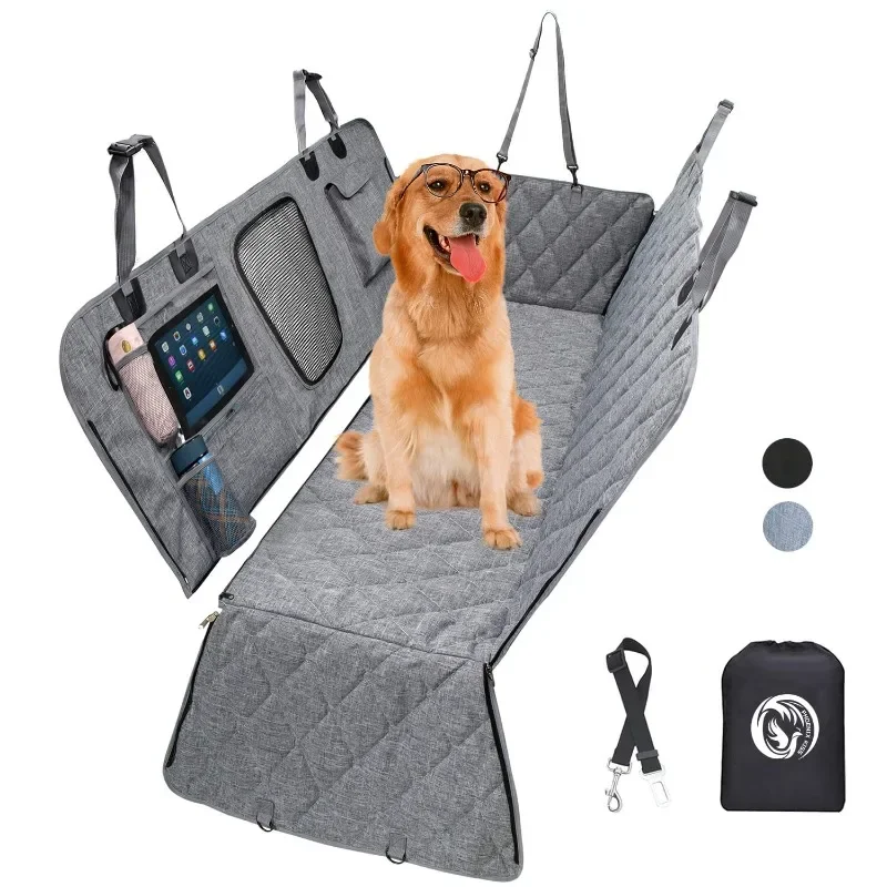 

Car Seat Covers for Dog Car Seat Cover for Back Seat with mesh Window Multiple Pockets, Large Dog Hammock for car Backseat