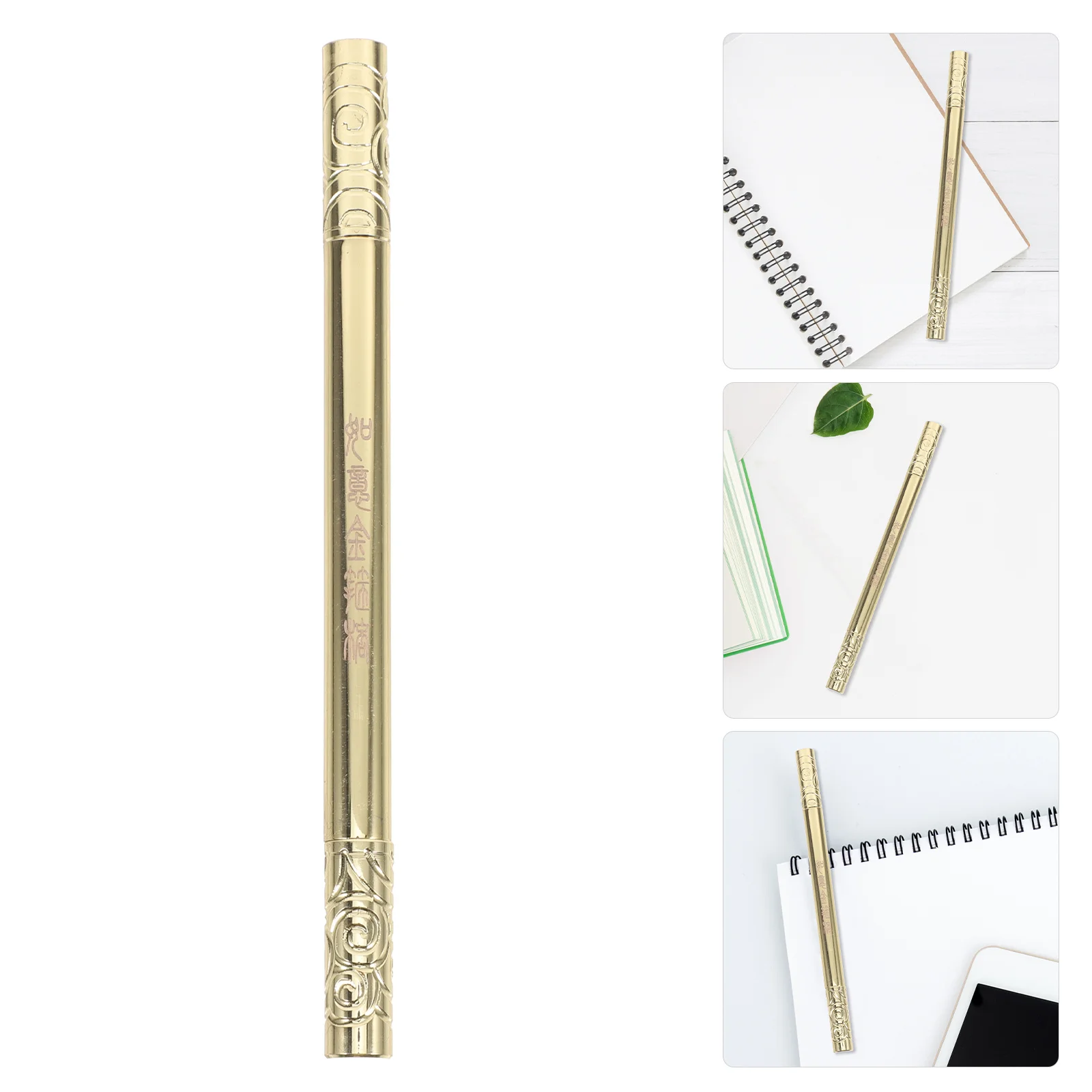 

Gold Monkey King Staff Ballpoint Pen Cloud Pattern Metal Ruyi Design Novelty Instrument For Christmas Party