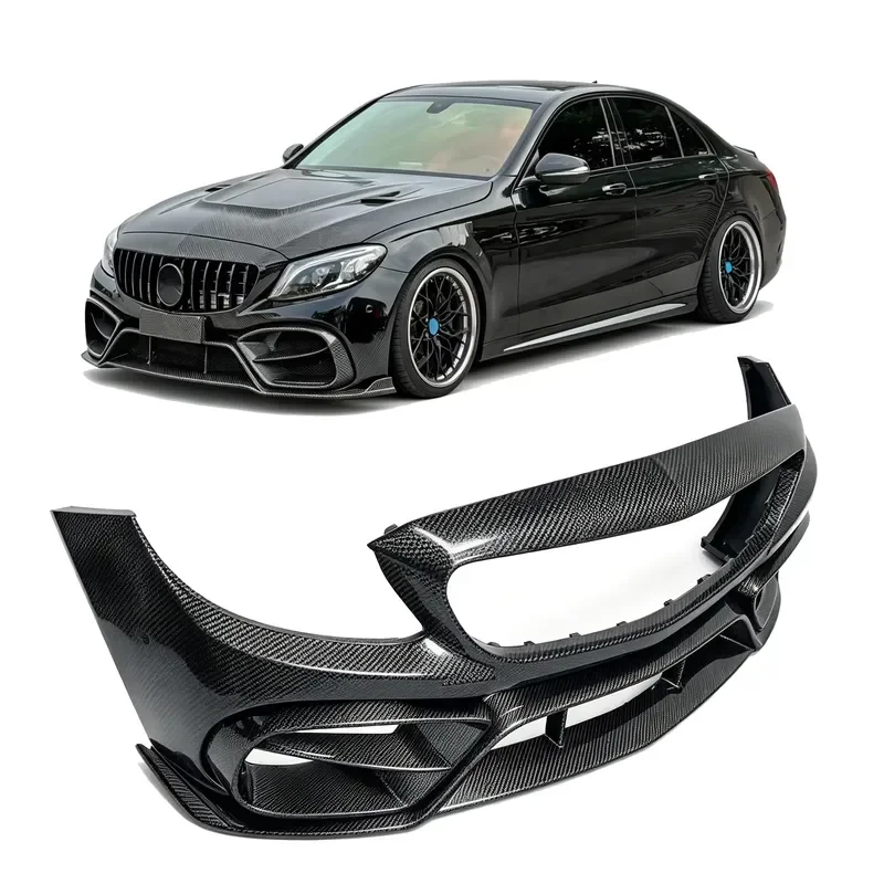 Carbon Fiber Front Bumper for Mercedes Benz C Class W205 C63 AMG Retrofit Accessories Body Kit 2