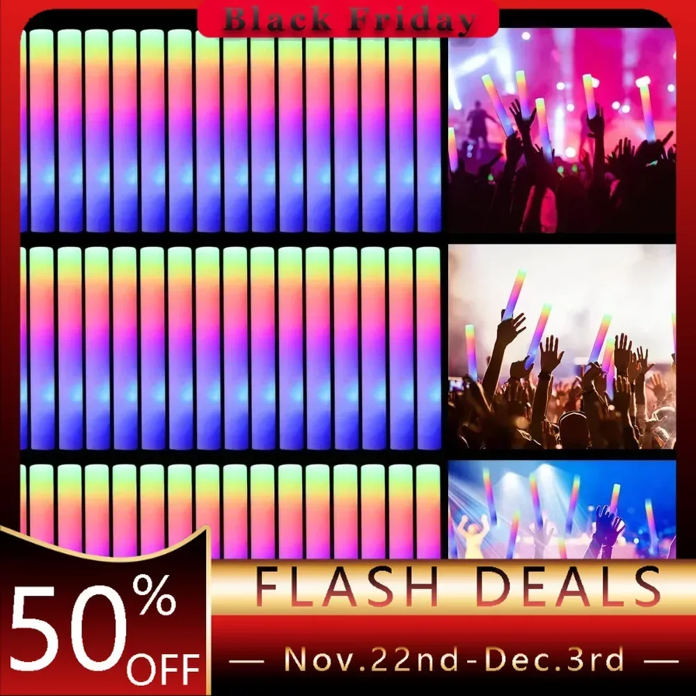 

220 LED Glow Foam Stick Color Flicker Glow Stick 3 Mode Glow Party Supplies for weddings, birthdays, Christmas, concerts
