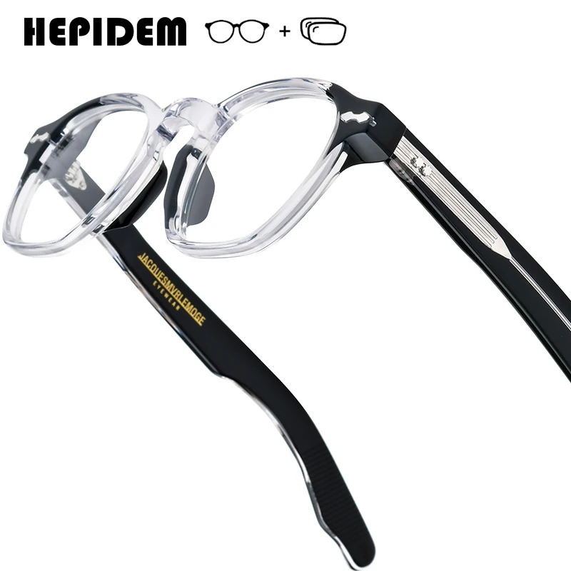 

HEPIDEM Progressive Prescription Glasses Anti Blue Myopia Optical Lens G-Dragon Eyewear Men Acetate Square Eyeglasses Jmm RINI