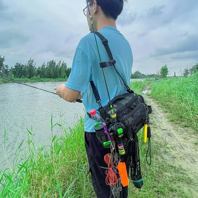 2026 Multifunctional Fishing Tackle, Shoulder Bag, Storage Bag, Portable Fishing Rod Holder, Outdoor Sports Bag, Flying Fishing