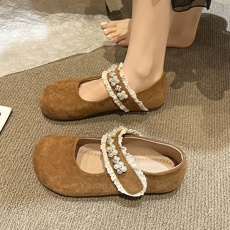 

Beaded Women Flats Shoes Fashion Summer Sandals Trend New Loafers Woman Sneakers 2025 Shalllow Walking Shoes Brand Zapatos Mujer