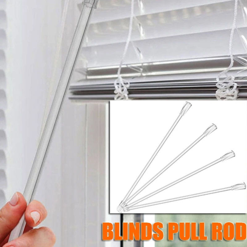 

4pcs Blind Wand Vertical Blinds Stick 21 Inch Replacement With Hook Transparent For Window Opener Clear Rods Accessories