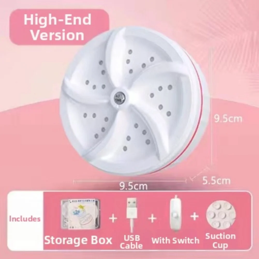 30W Turbo Rotation Portable Washing Machine USB Powered for Socks Underwear Compact For MINI Travel Dorm Room Cleaner