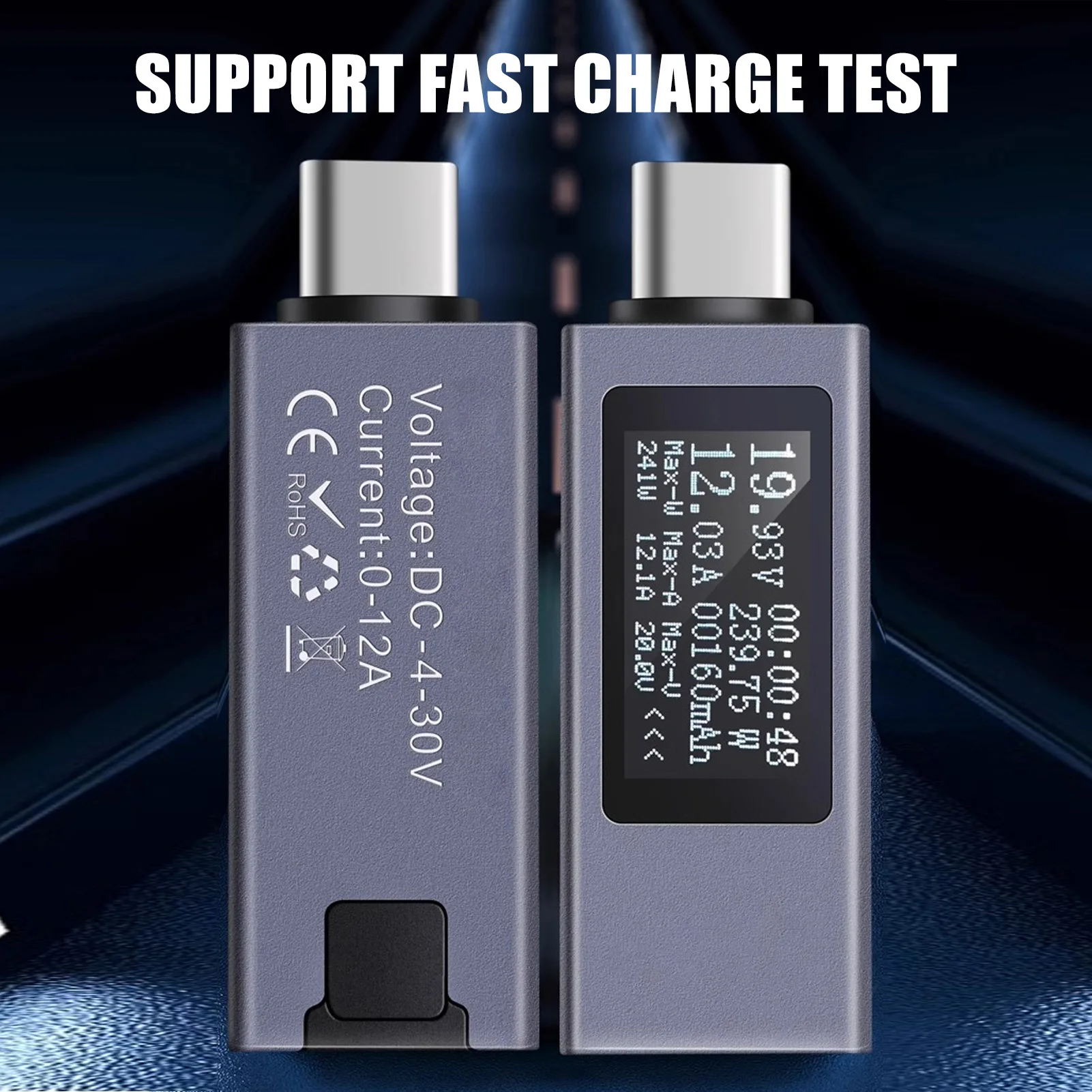 Voltage Current Power Voltmeter Ammeter USB Tester HD Display DC4‑30V 0‑12A Digital Two Way Current Test for Fast  Test