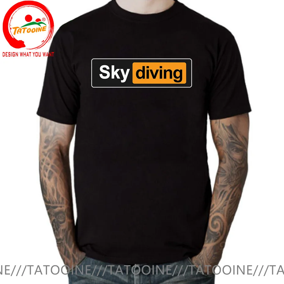 Camiseta divertida de buceo en el cielo para hombre, camisa de buceo en el cielo, de gran tamaño S-6XL, ropa de deportes extremos de riesgo