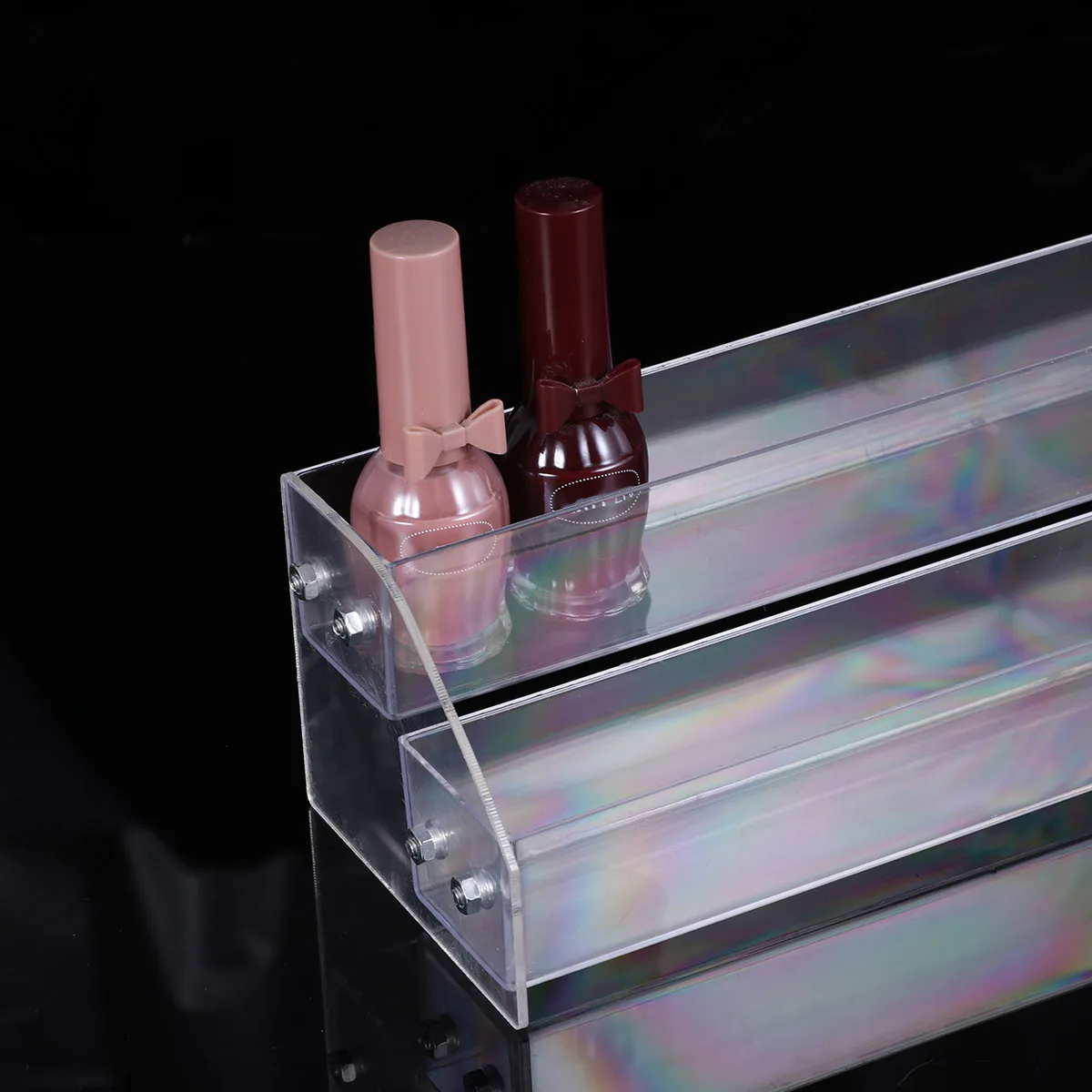 

2 Layers Transparent Acrylic Nail Polish Storage Rack Organizer Display Shelf For Salon Home Use Nail Polish Storage Rack