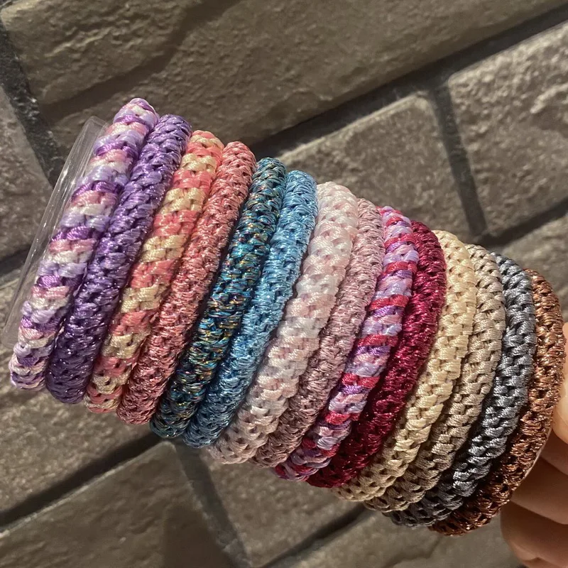 6 teile/satz Mode Knekki Haar Gummibänder Für Frauen Elastische Haar Krawatte Mädchen Schwarz Haar Seil Ringe Scrunchies Für Haar zubehör