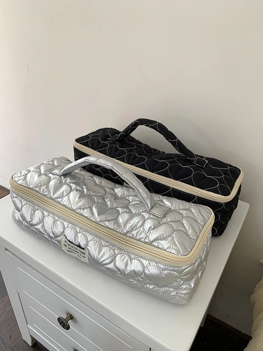 حقيبة تخزين مجفف الشعر ذات سعة كبيرة، حقيبة مستحضرات التجميل المحمولة للنساء، حقيبة مستحضرات تجميل، حقيبة أدوات الزينة، منظم السفر