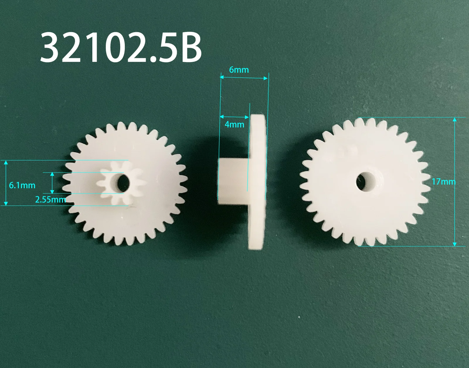 32102A 32102B 32102.5B 0.5M Plastik Steampunk Gear OD 17Mm 32 Gigi + 10 Gigi 2Mm Ketat 2.5MM Longgar Fiting DIY Model Gigi