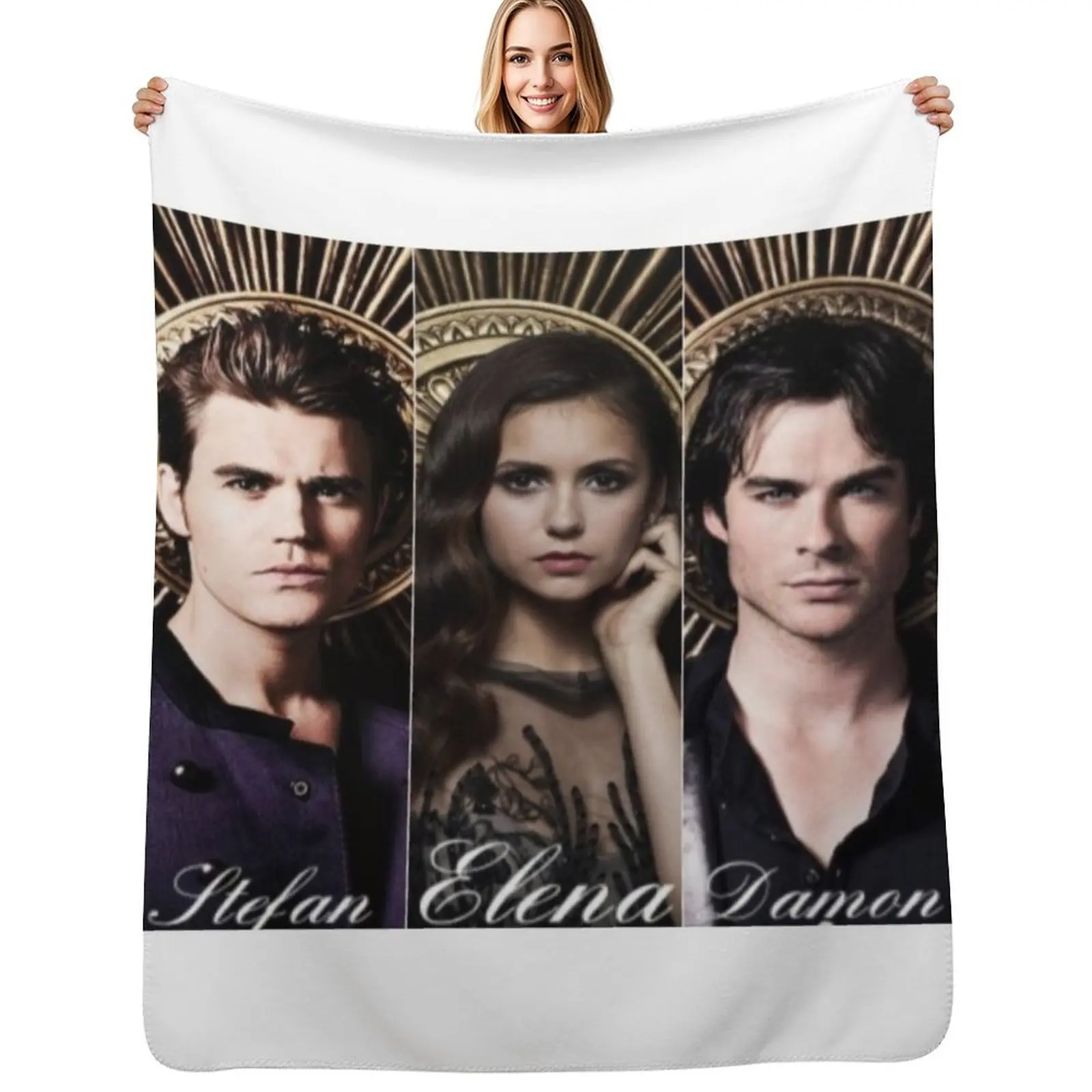 

Tvd Cast Photoshoot Throw Blanket heavy to sleep Single Hairys Flannel Fabric Blankets