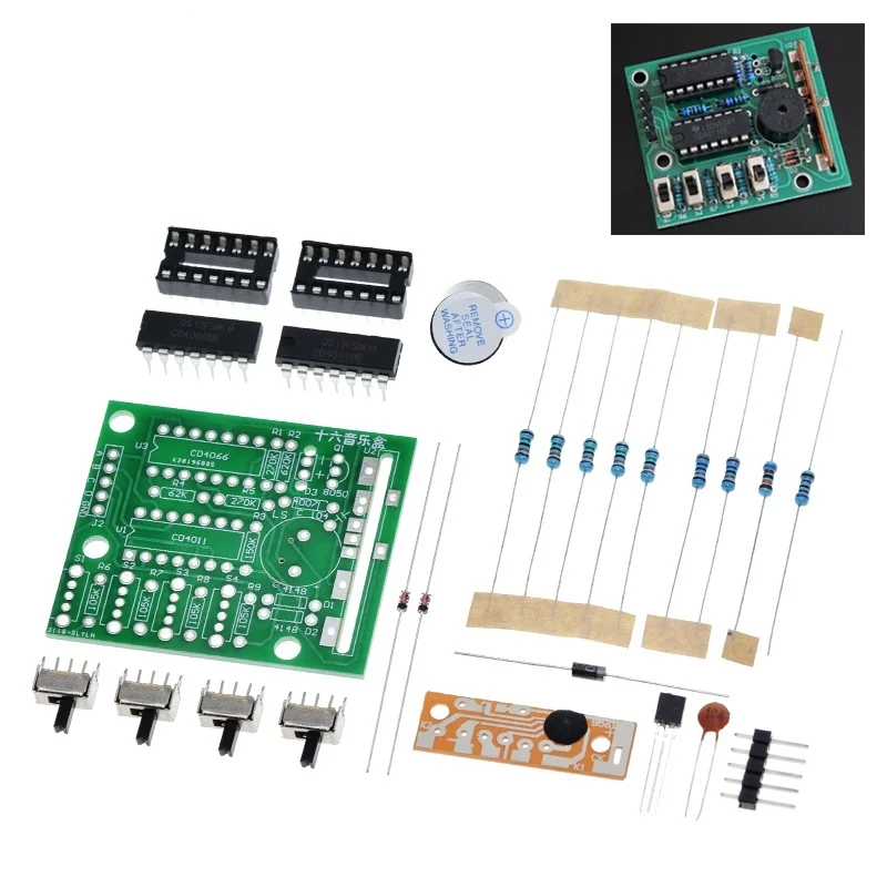 

Музыкальный звуковой модуль BOX-16 (16 тонов), электронный комплект DIY для пайки и обучения, компоненты для Arduino