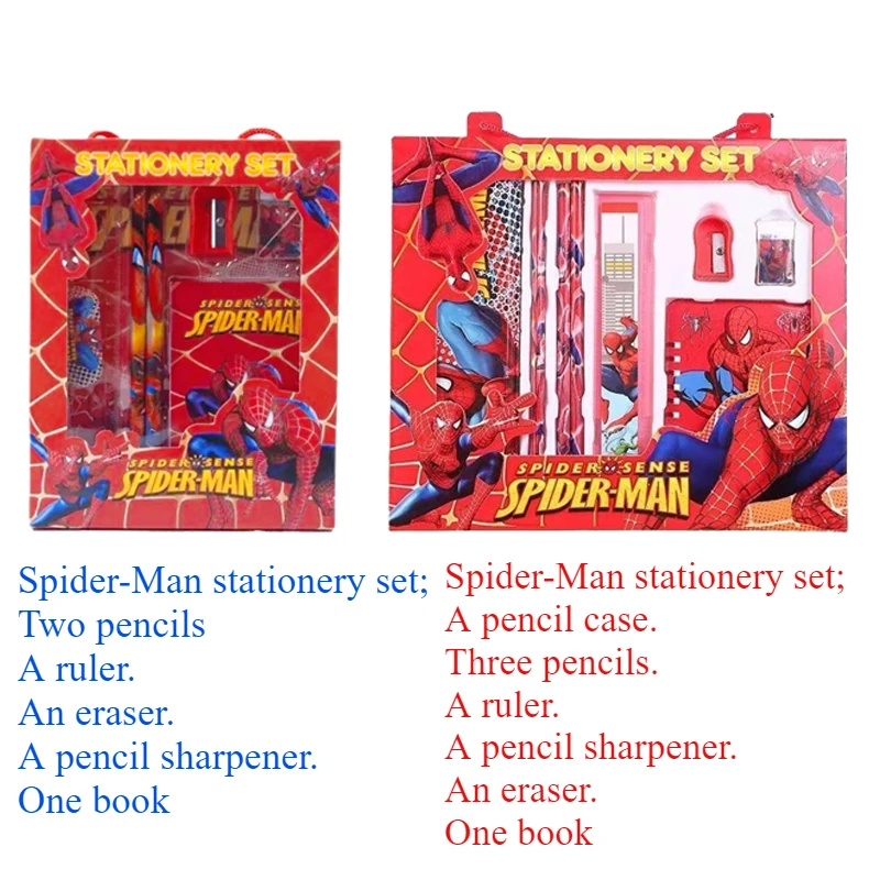 Spider-Man Disney Stationery Set Cartoon Spider-Man Pattern Stationery Children\'s Portable Stationery Set Student Birthday Gift