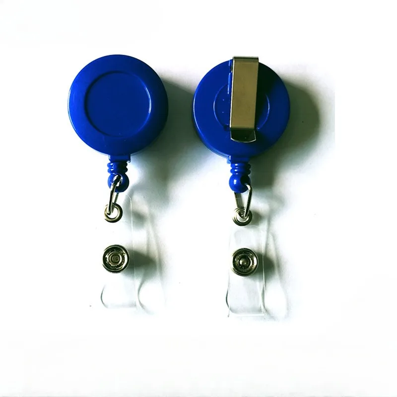 Carrete de insignia retráctil, Clip de llavero de plástico de Color caramelo para estuche de permiso de trabajo, personal, trabajadores, enfermera, pase de tarjeta de trabajo, 1 unidad