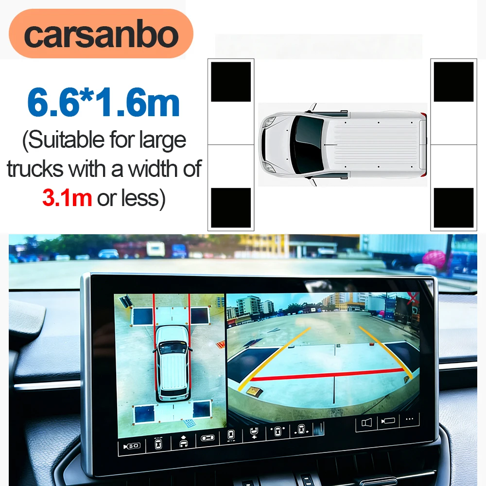 Carsanbo Car 360 Degree Panoramic Image System Debugging Cloth Splicing Calibration Fabric 360 View Camera 2D 3D Correction Mat