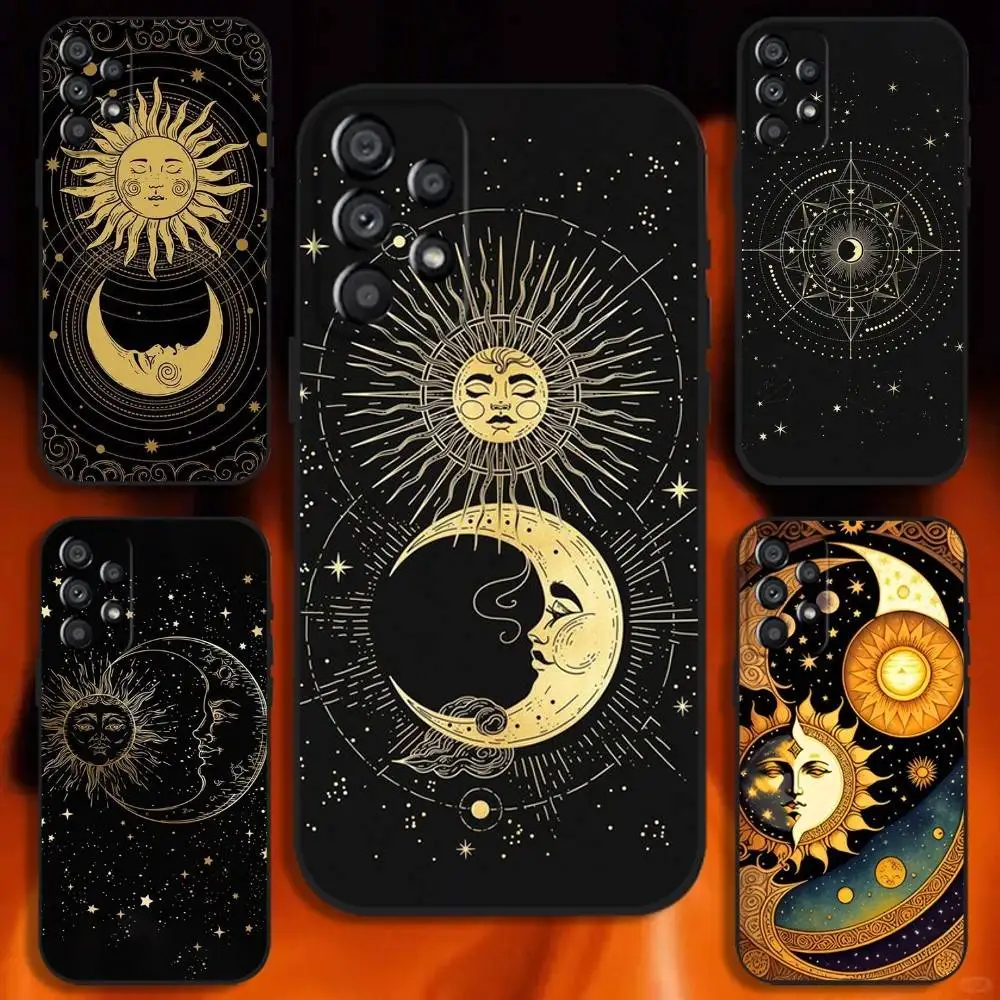 

Suns Moons Clouds Astrological Phone Case For Samsung Galaxy A20,A21s,A22,A31,A32,A52,A53,A72,73,A80 Soft Black Cover