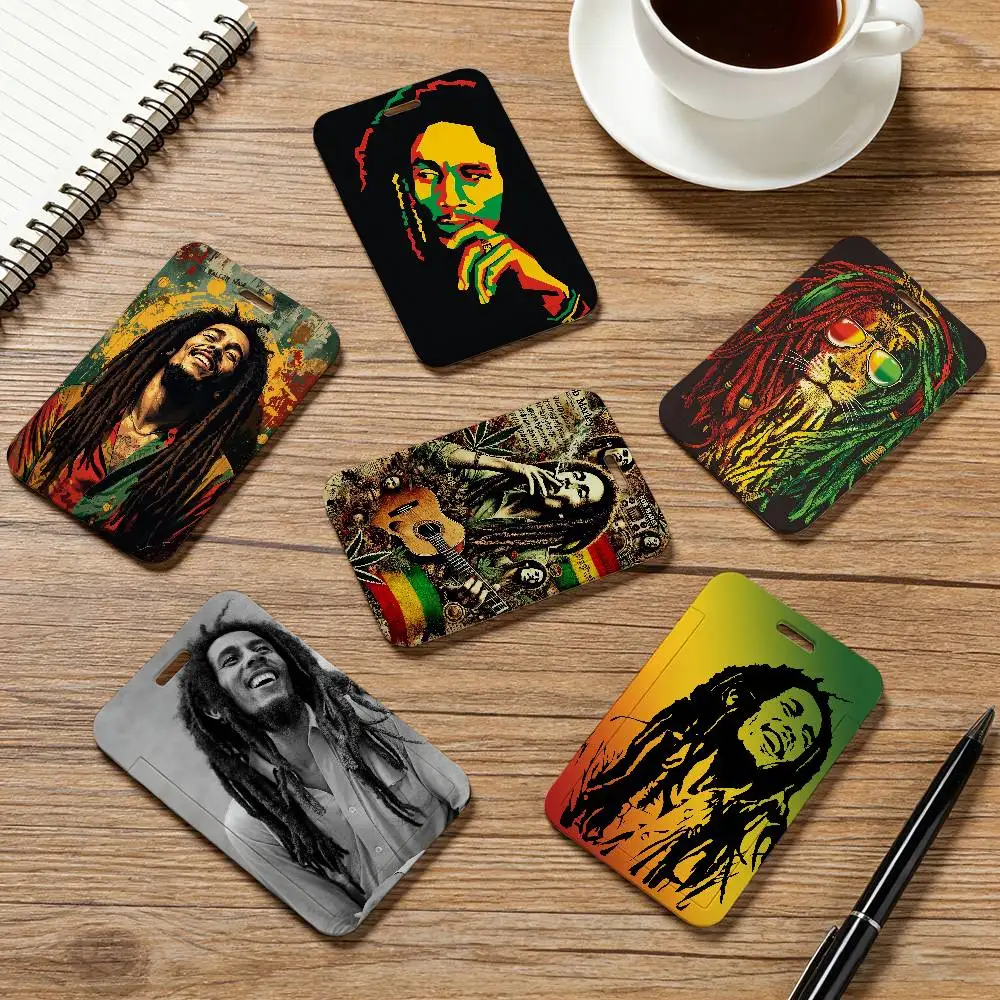 Singer B-Bob Marley Pocket Credit ID Card Badge Tag Bus Card Holder Pass Case With Neck Strap Lanyard