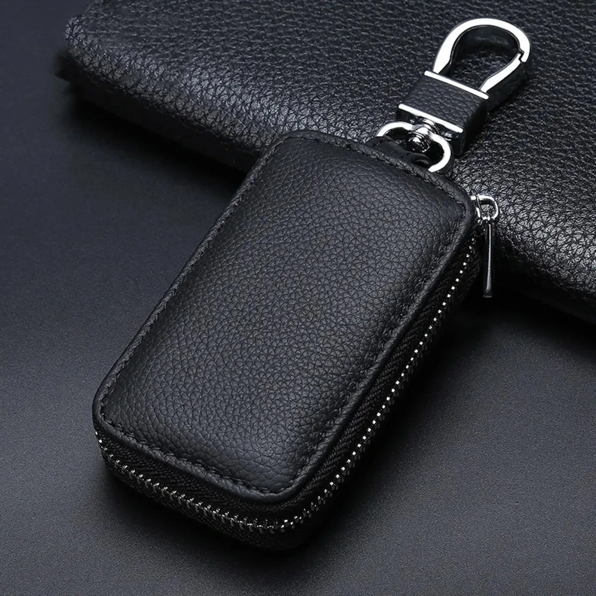 1Pc PU Leather Key Holder Minimalist Keychain Key Protector Uses For Large-Capacity Multifunctional Key Pouch