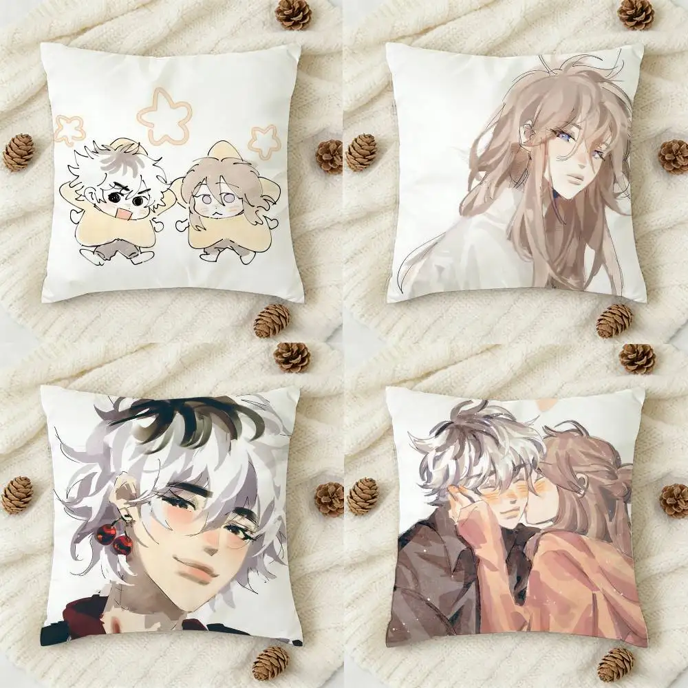 

New C-Cherry Crush Anime Double-sided Printed Square Decorative Cushion Cover for Sofa Living Room Home Decor