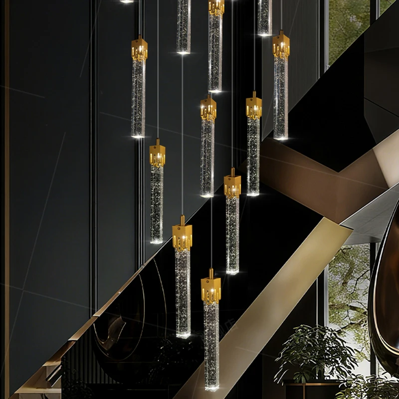 أضواء الثريا الحديثة كريستال درج إضاءة داخلية مصباح السقف معلقة ضوء led الثريات لغرفة المعيشة الإضاءة الداخلية #1