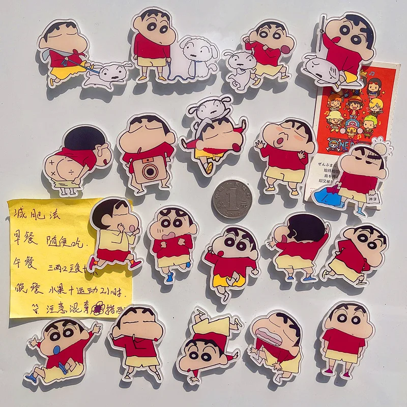 Crayon Shin-Chan Cartoon Acrylic Refrigerator Sticker Kawaii Creative Animation Peripheral Home Decoration Birthday Gift